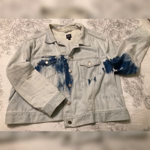 Gap Cropped Icon Tie Dye Denim Jacket